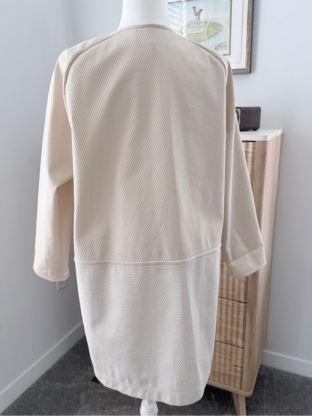 Lafayette 148 New York honeycomb ivory open front light jacket med - Picture 3 of 7